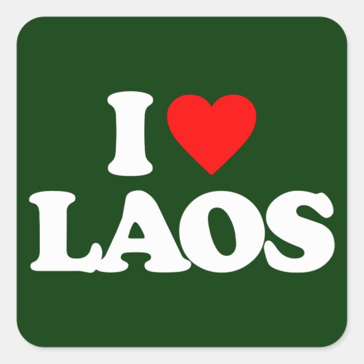 IK HOOP VAN LAOS VIERKANTE STICKER (Voorkant)