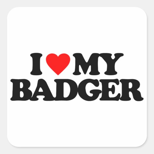 IK HOOP VAN MIJN BADGER VIERKANTE STICKER (Voorkant)