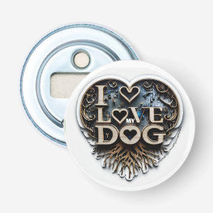 IK HOOP VAN MIJN DOG BUTTON FLESOPENER