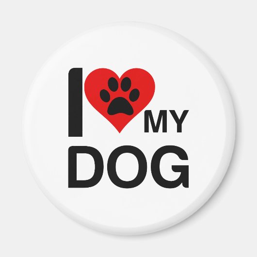 IK HOOP VAN MIJN DOG PAW PRINT MAGNEET (Voorkant)