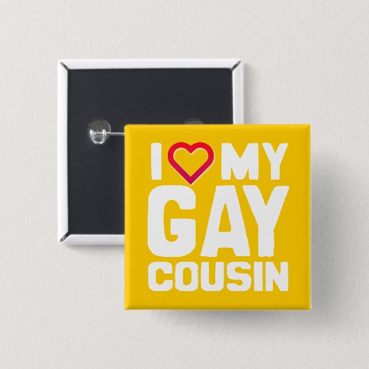 IK HOOP VAN MIJN GAY COUSIN -.png Vierkante Button 5,1 Cm (Voorkant /achterkant)
