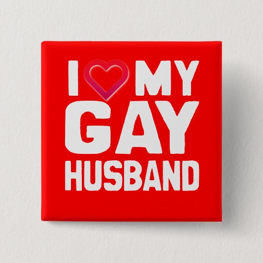 IK HOOP VAN MIJN GAY HUSBAND - WITTE -.png Vierkante Button 5,1 Cm (Voorkant)