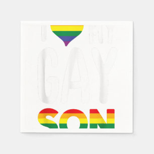 IK HOOP VAN MIJN GAY SON Proud Ally Rainbow Heart Servet