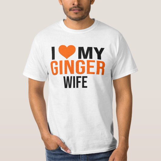 IK HOOP VAN MIJN GINGER VROUW GIRL FUNNY VRIENDIN T-SHIRT (Voorkant)