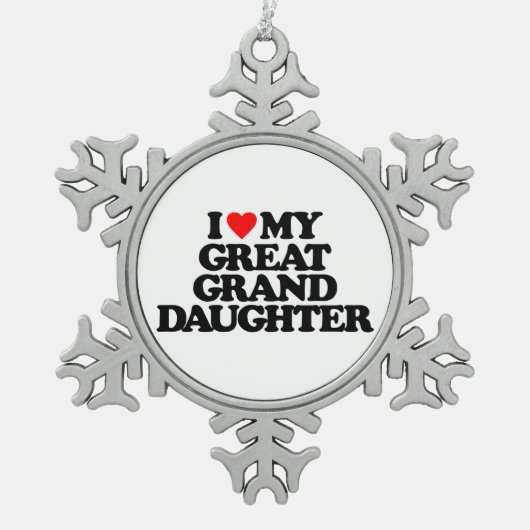 IK HOOP VAN MIJN GROTE GRANDDAUGHTER TIN SNEEUWVLOK ORNAMENT (Voorkant)