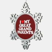 IK HOOP VAN MIJN GROTE GRANDPARENTEN TIN SNEEUWVLOK ORNAMENT (Rechts)