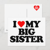 IK HOOP VAN MIJN GROTE ZISTER BRIEFKAART (Voorkant / Achterkant)