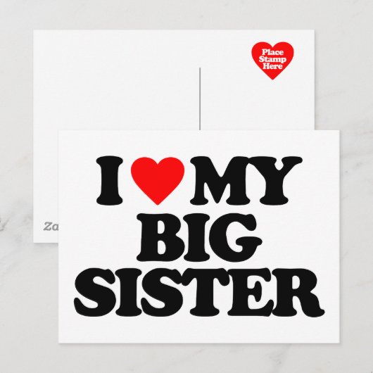 IK HOOP VAN MIJN GROTE ZISTER BRIEFKAART (Voorkant / Achterkant)