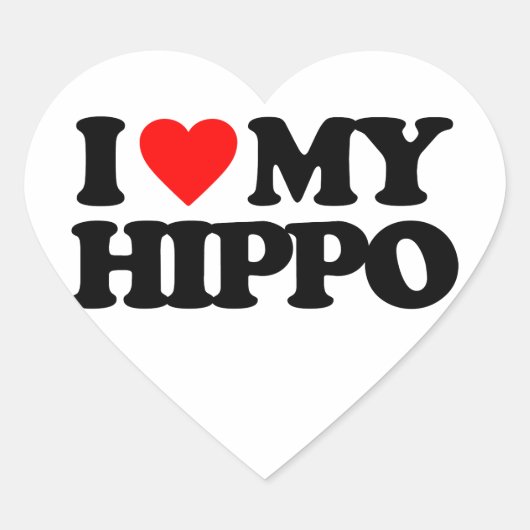 IK HOOP VAN MIJN HIPPO HART STICKER (Voorkant)