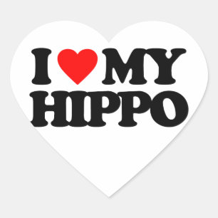 IK HOOP VAN MIJN HIPPO HART STICKER