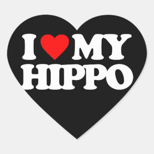 IK HOOP VAN MIJN HIPPO HART STICKER