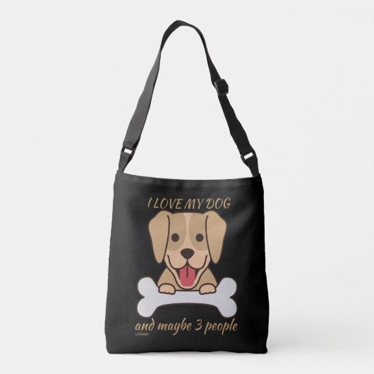 IK HOOP VAN MIJN HOND EN MISSCHIEN 3 MENSEN schatt Crossbody Tas (Achterkant)
