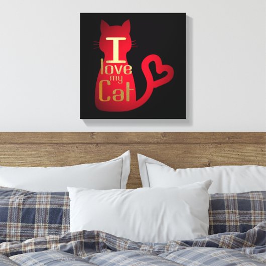 IK HOOP VAN MIJN KAT CANVAS AFDRUK (Insitu (Slaapkamer))