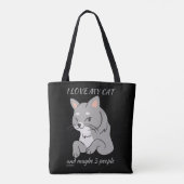 IK HOOP VAN MIJN KAT EN MISSCHIEN 3 MENSEN schatti Tote Bag (Achterkant)