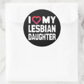 IK HOOP VAN MIJN LESBIAANSE DOUGHTER - -.png Ronde Sticker (Tas)