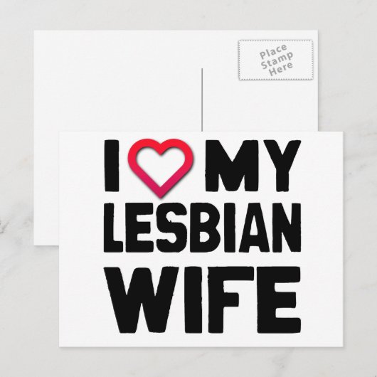IK HOOP VAN MIJN LESBIAANSE WIFE -.png Briefkaart (Voorkant / Achterkant)