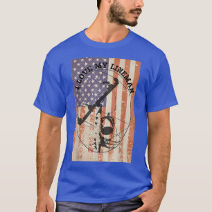 IK HOOP VAN MIJN LINEMAN + Amerikaanse vlag Linesm T-shirt
