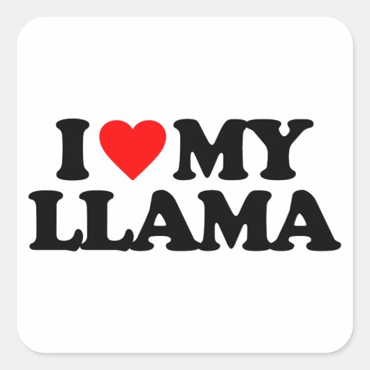 IK HOOP VAN MIJN LLAMA VIERKANTE STICKER (Voorkant)