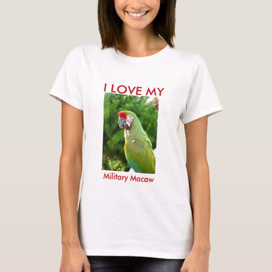 IK HOOP VAN MIJN militaire Macaw T-shirt (Voorkant)