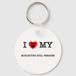 IK HOOP VAN MIJN MINIATURE BULL TERRIER SLEUTELHANGER