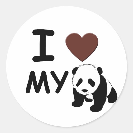 IK HOOP VAN MIJN PANDA RONDE STICKER (Voorkant)