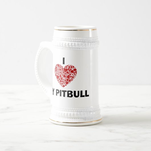 IK HOOP VAN MIJN PITBULL STEIN BIERPUL (Voorkant links)