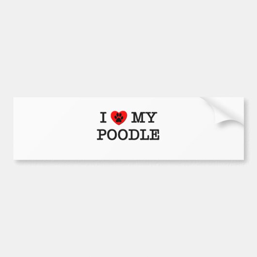 IK HOOP VAN MIJN POODLE BUMPERSTICKER (Voorkant)
