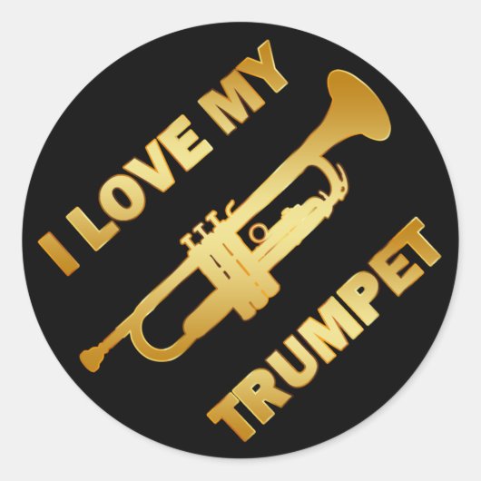 IK HOOP VAN MIJN TRUMPET RONDE STICKER (Voorkant)
