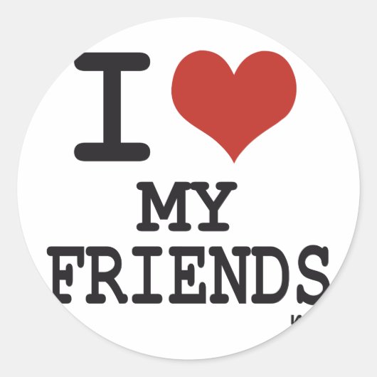 IK HOOP VAN MIJN VRIENDEN RONDE STICKER (Voorkant)
