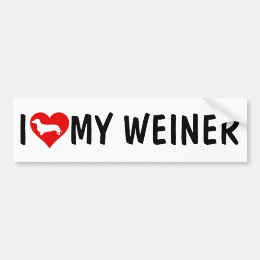 IK HOOP VAN MIJN WEINER, Dachshund Bumpersticker (Voorkant)
