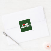 IK HOOP VAN MIJN WOMBAT VIERKANTE STICKER (Envelop)