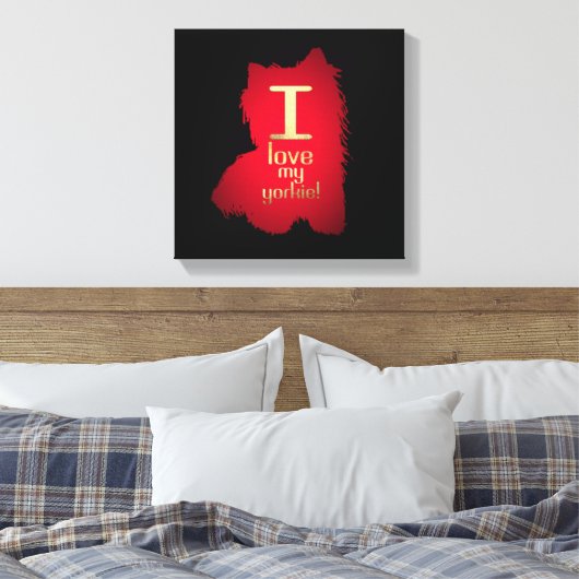 IK HOOP VAN MIJN YORKIE CANVAS AFDRUK (Insitu (Slaapkamer))