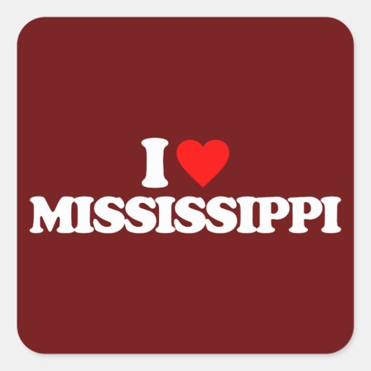 IK HOOP VAN MISSISSIPPI VIERKANTE STICKER (Voorkant)