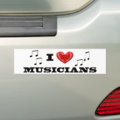 IK HOOP VAN MUSICIANEN BUMPERSTICKER (Op auto)