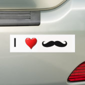 IK HOOP VAN MUSTACHES BUMPERSTICKER (Op auto)