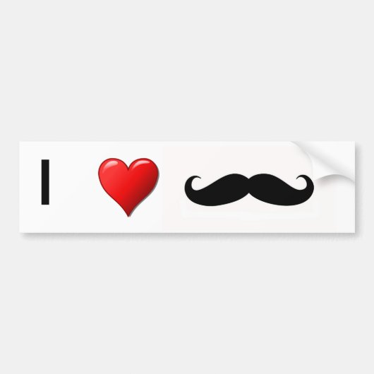 IK HOOP VAN MUSTACHES BUMPERSTICKER (Voorkant)