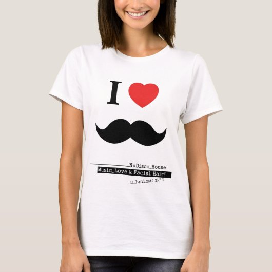 IK HOOP VAN MUSTACHES T-SHIRT (Voorkant)