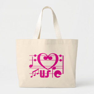 IK HOOP VAN MUZIEK GROTE TOTE BAG