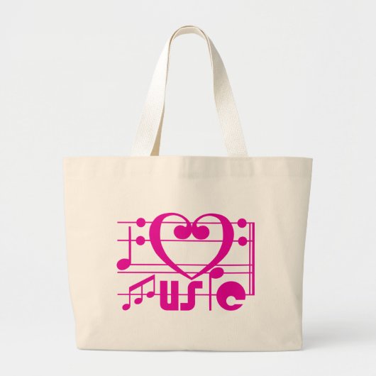 IK HOOP VAN MUZIEK GROTE TOTE BAG (Voorkant)