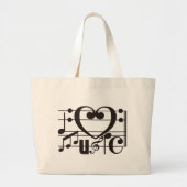 IK HOOP VAN MUZIEK GROTE TOTE BAG (Voorkant)