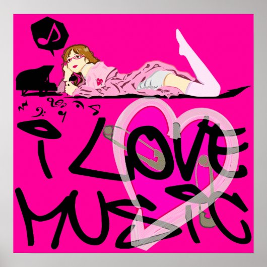 IK HOOP VAN MUZIEK POSTER (Voorkant)