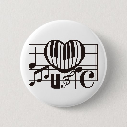 IK HOOP VAN MUZIEK RONDE BUTTON 5,7 CM (Voorkant)