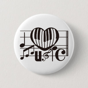 IK HOOP VAN MUZIEK RONDE BUTTON 5,7 CM
