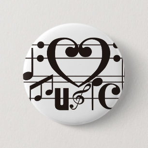 IK HOOP VAN MUZIEK RONDE BUTTON 5,7 CM