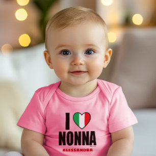 IK HOOP VAN NONNA, geïndividualiseerd roze Baby-pa Romper