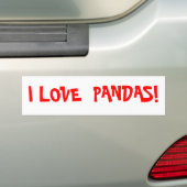 IK HOOP VAN PANDAS! BUMPERSTICKER (Op auto)