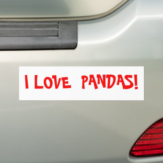 IK HOOP VAN PANDAS! BUMPERSTICKER (Op auto)