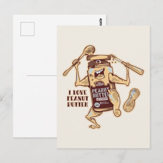 IK HOOP VAN PEANUT BUTTER BRIEFKAART (Voorkant / Achterkant)