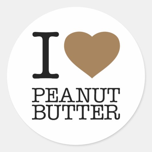 IK HOOP VAN PEANUT BUTTER RONDE STICKER (Voorkant)