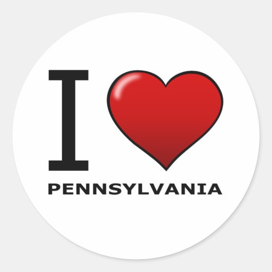 IK HOOP VAN PENNSYLVANIA RONDE STICKER (Voorkant)